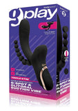 Bodywand G-Play Rechargeable Silicone G-Spot and Suction Vibrator with Anal Beads - Black