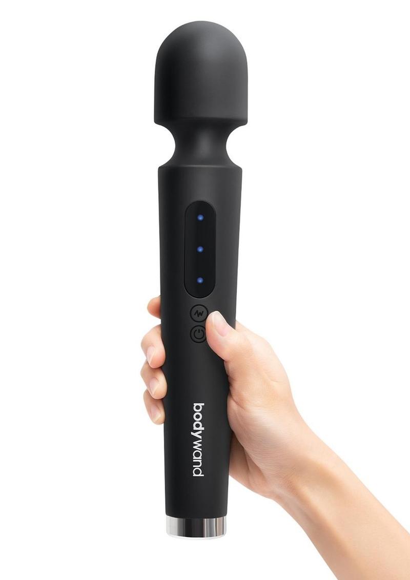 Bodywand Power Wand Rechargeable Silicone Wand Massager - Black - 12in