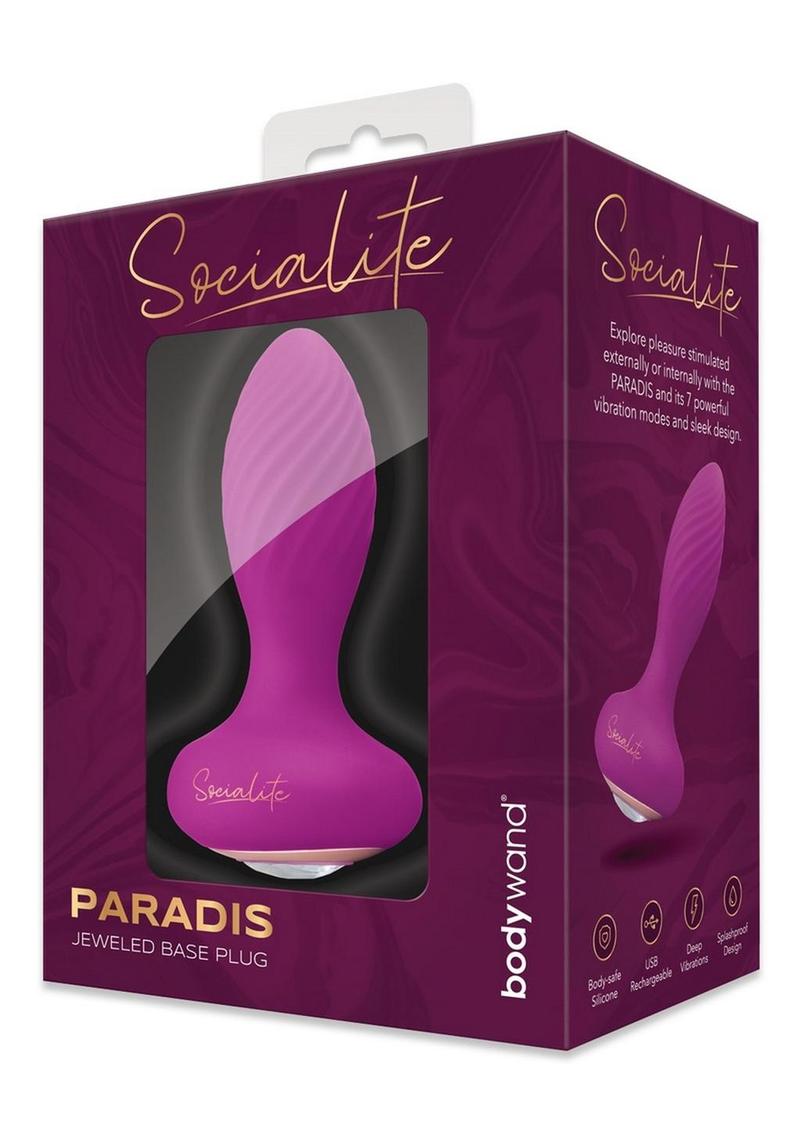 Bodywand Socialite Paradis Rechargeable Silicone Anal Plug - Gold/Purple