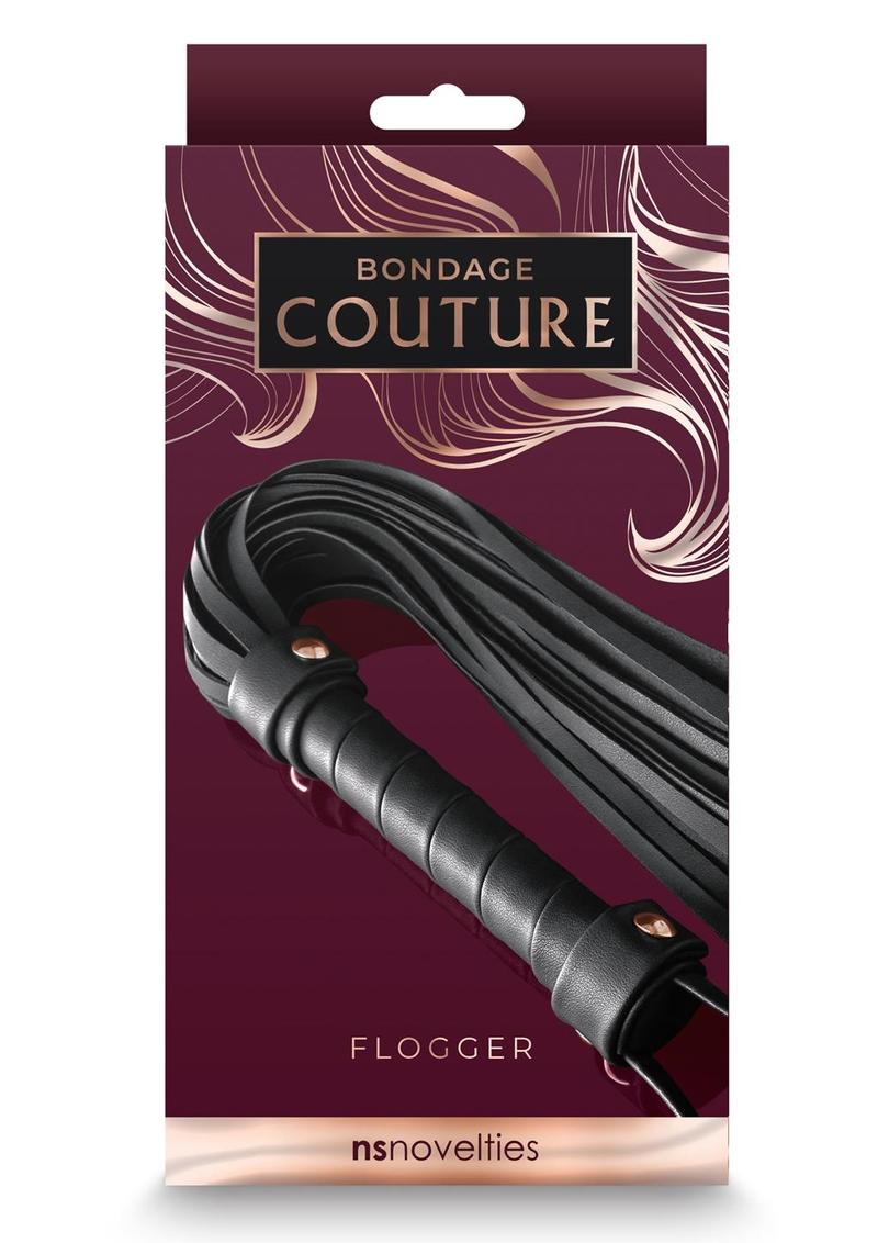 Bondage Couture Pu Leather Flogger - Black