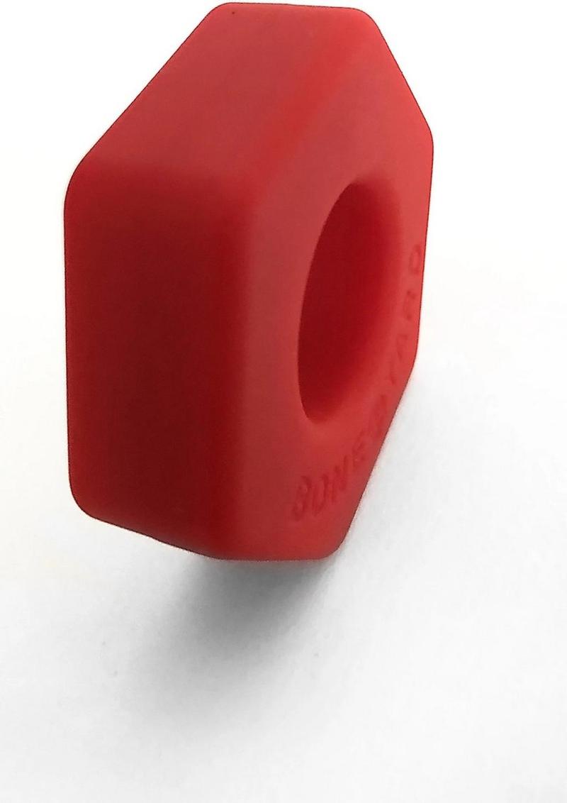 Boneyard Bust A Nut 2x Stretch Silicone Cock Ring Ball Stretcher - Red