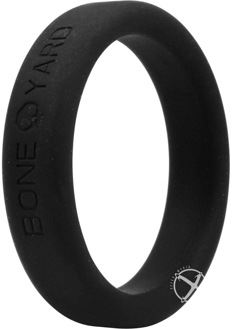 Boneyard Silicone Ring Cock Ring - Black - 1.8in