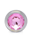 Booty Sparks Pink Gem Glass Anal Plug - Pink - Small