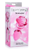 Booty Sparks Pink Rose Glass Anal Plug