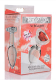 Booty Sparks Red Heart Glass Anal Plug - Clear/Red - Medium