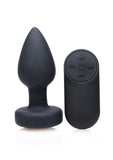 Booty Sparks Silicone Vibrating Led Plug - Black - Small