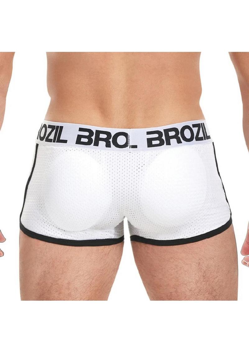 Brozil Ultra Glute and Bulge Enhancing Mesh Trunk - White - Large/XLarge