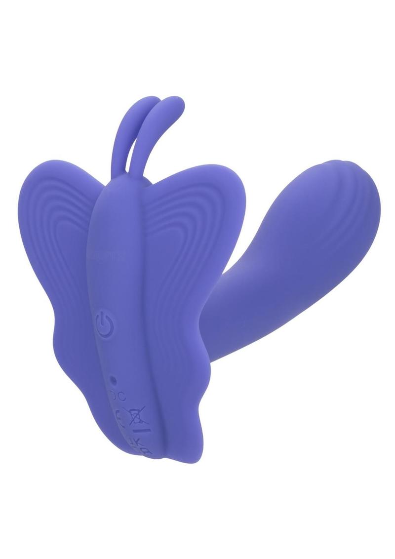 Calexotics Connect Venus Butterfly Rechargeable Silicone App Compatible Stimulator with Remote - Purple