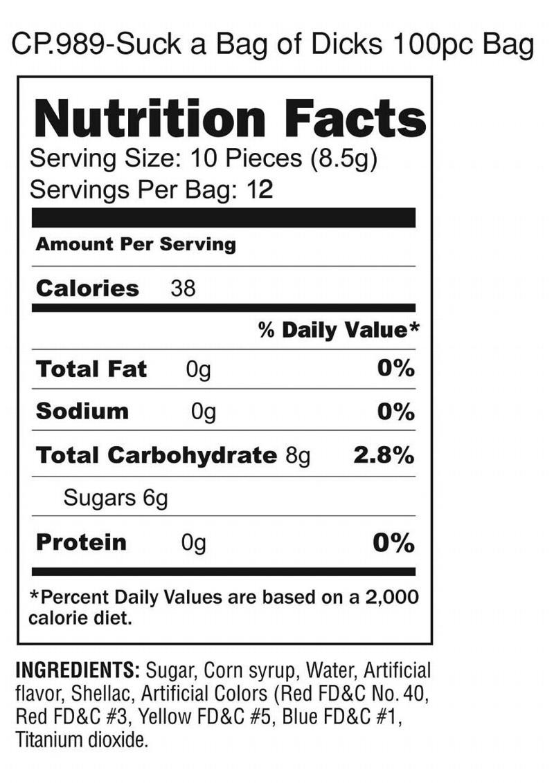 Candyprints Suck A Bag Of Dicks - 3oz - 100 Per Bag/Bag