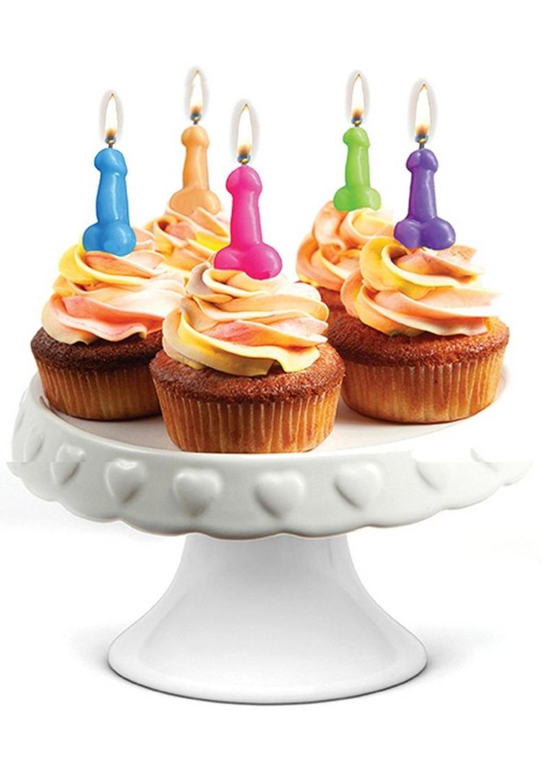 Candyprints Super Fun Penis Candles - Assorted Colors - 5 Per Pack