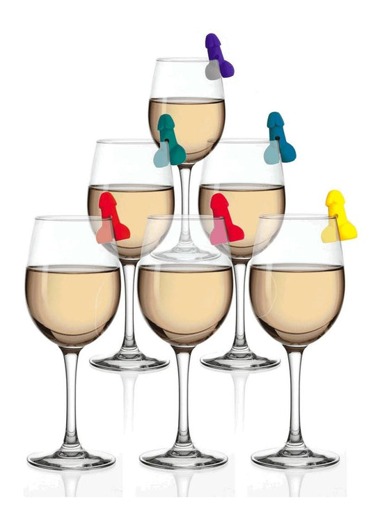 Candyprints Super Fun Penis Cocktail Markers - Assorted Colors - 6 Per Set