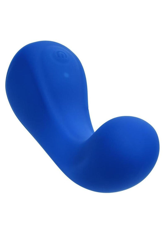 Cascade Curve Rechargeable Silicone Vibrator - Blue