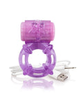 Charged Bigo Rechargeable Waterproof Vibrating Cock Ring - Purple