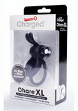 Charged Ohare XL Silicone USB Rechargeable Wearable Rabbit Vibrating Cock Ring - Black (Individual