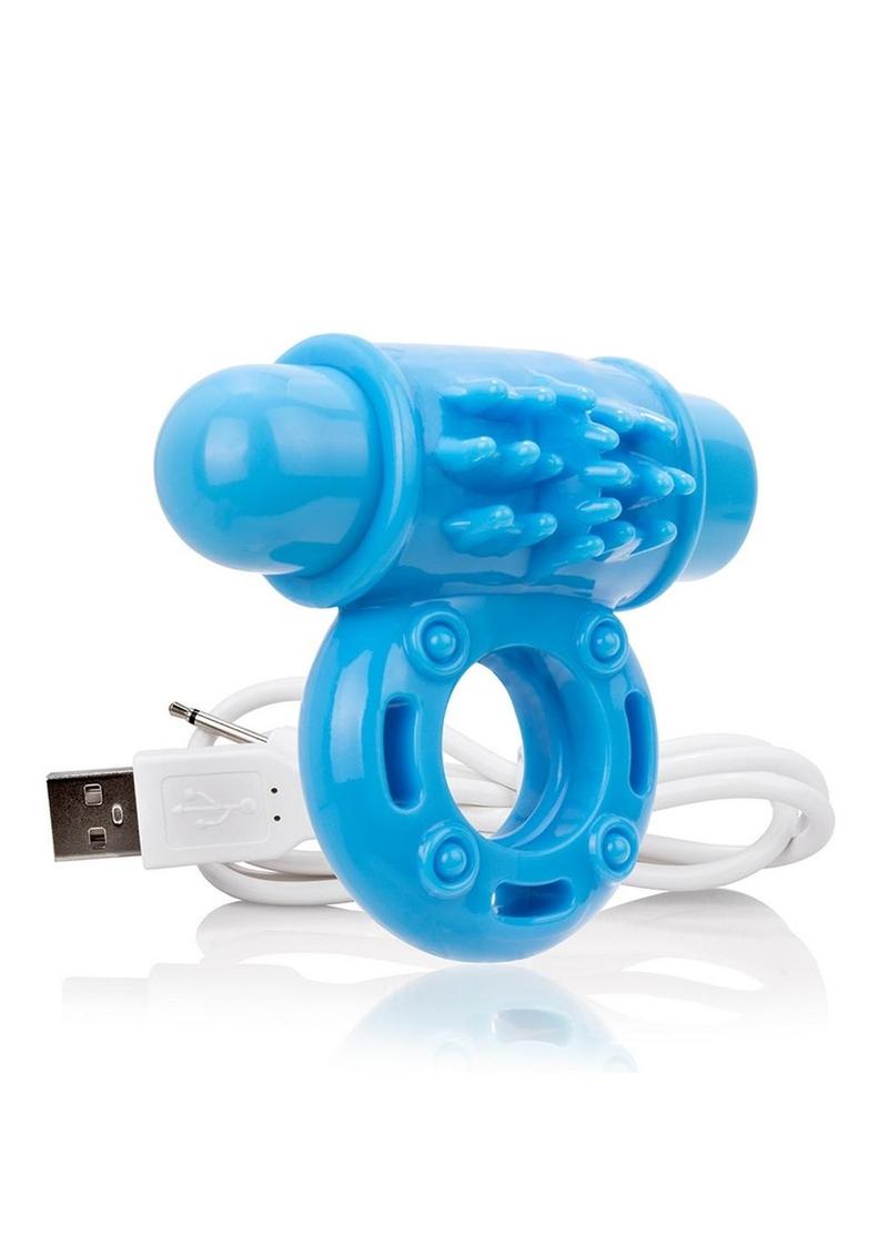 Charged OWOW Rechargeable Vibe Ring Waterproof - Blue