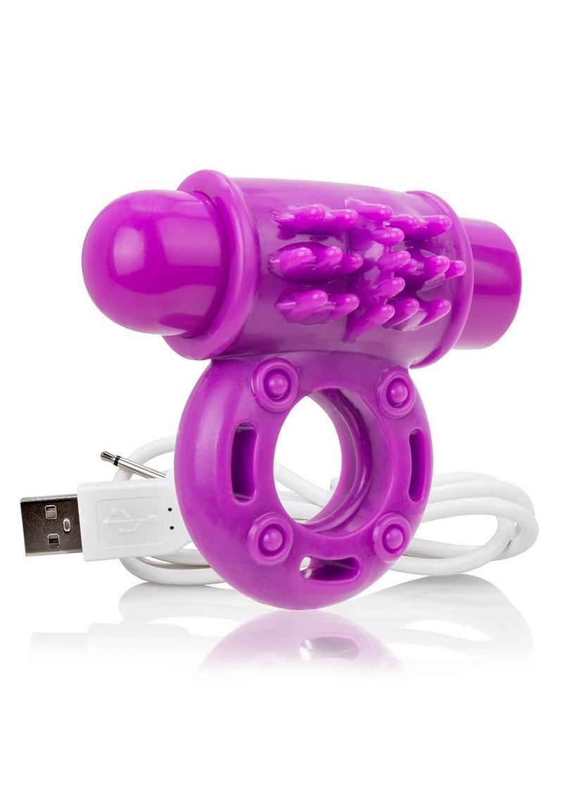 Charged OWOW Rechargeable Vibrating Ring Waterproof - Purple