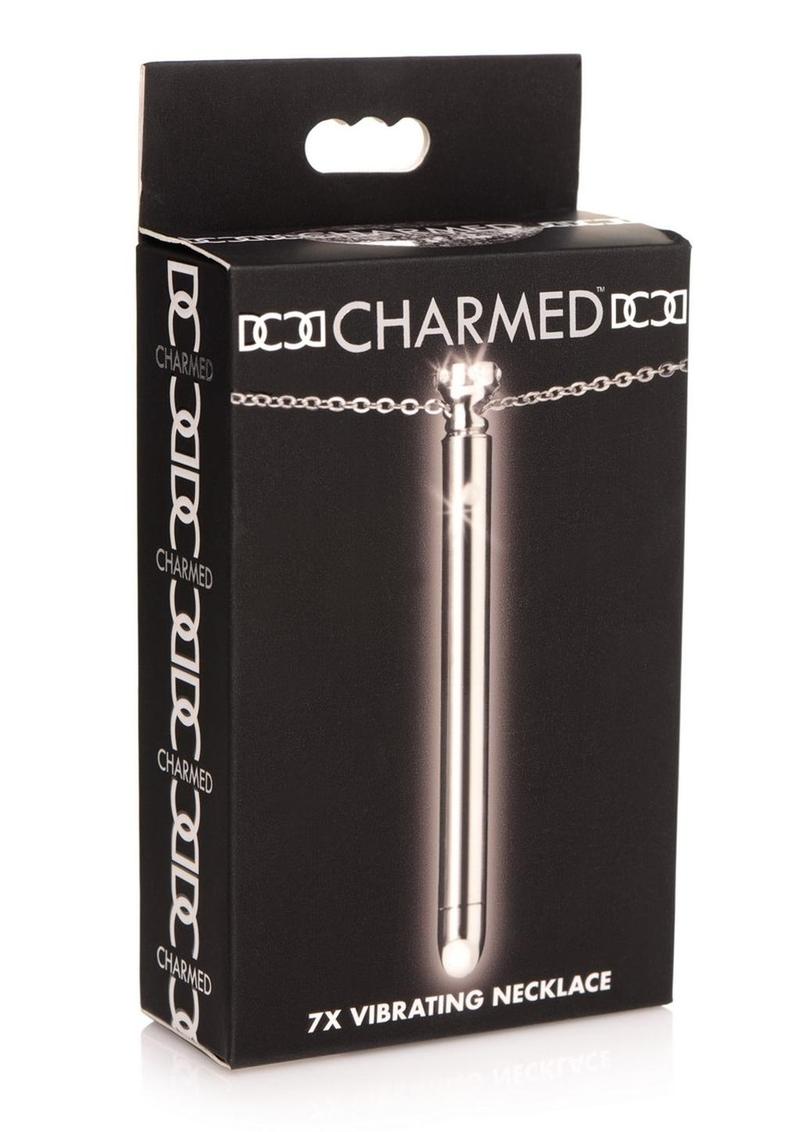 Charmed Rechargeable Stainless Steel 7x Vibrating Necklace - Silver