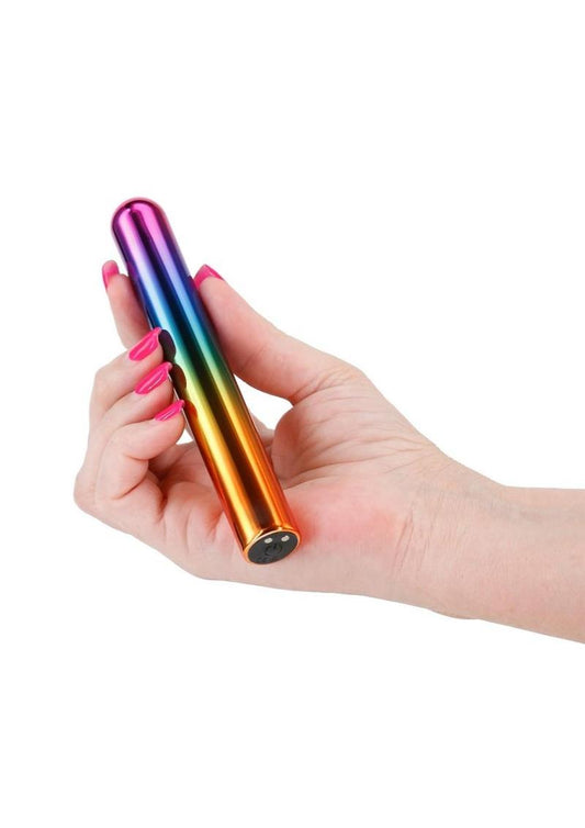 Chroma Rainbow Rechargeable Vibrator - Multicolor - Large