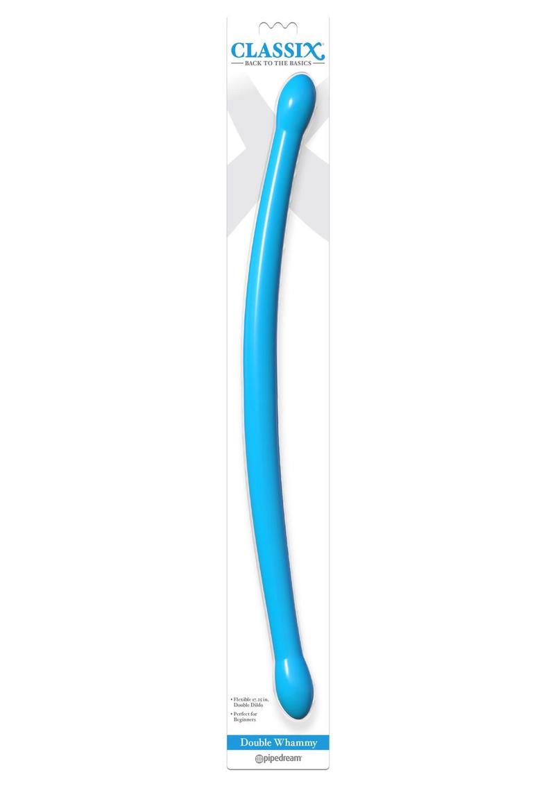 Classix Double Whammy Double Dildo - Blue - 17.25in