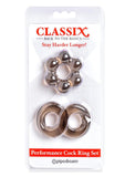 Classix Performance Cock Ring - Smoke - 2 Piece Kit/Set