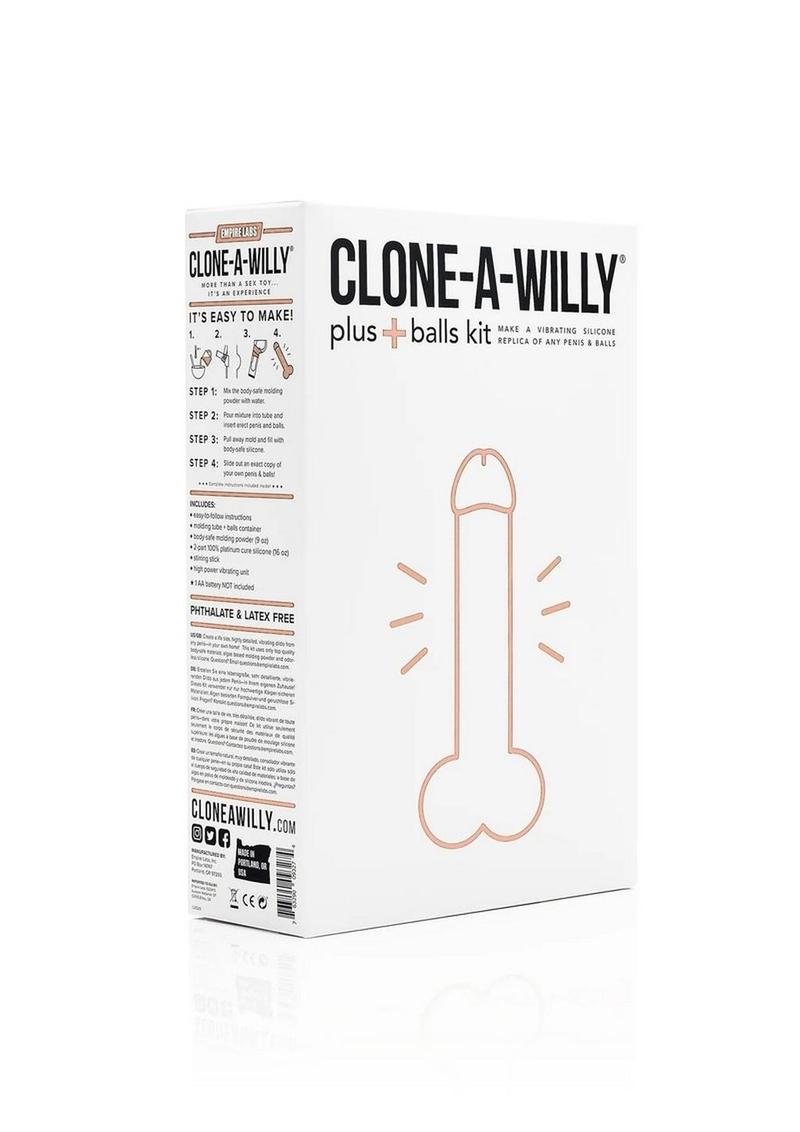 Clone-A-Willy Plus Balls Silicone Dildo Molding Kit with Bullet Vibrator and Remote Control - Vanilla