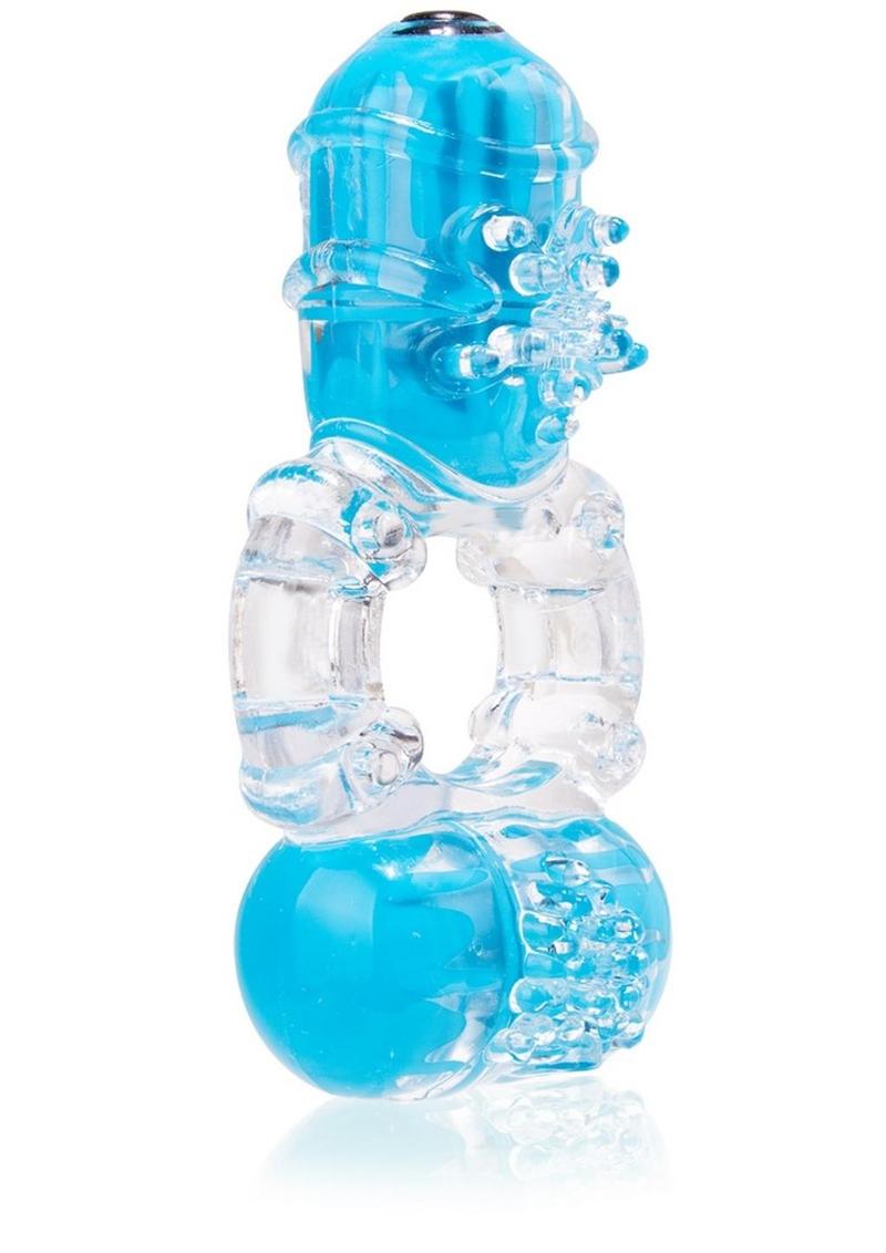 Color Pop Big O 2 Silicone Double Vibrating Cock Ring Waterproof - Assorted Colors