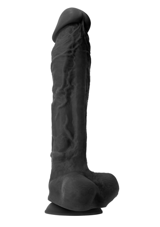 Colours Pleasures Silicone Dildo - Black - 10in