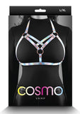 Cosmo Harness Vamp Chest Harness - Multicolor/Rainbow - Large/XLarge