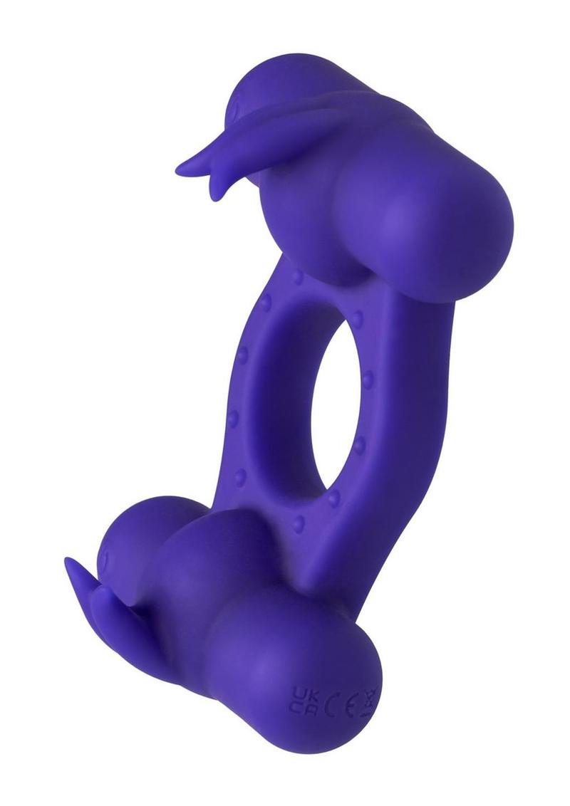 Couple's Enhancers Silicone Rechargeable Triple Orgasm Enhancer - Purple