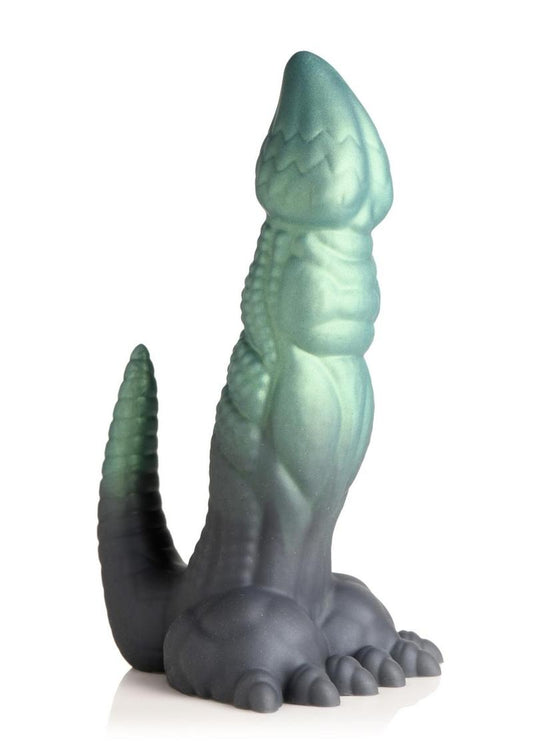 Creature Cocks Dickosaur Dinosaur Silicone Dildo - Black/Green