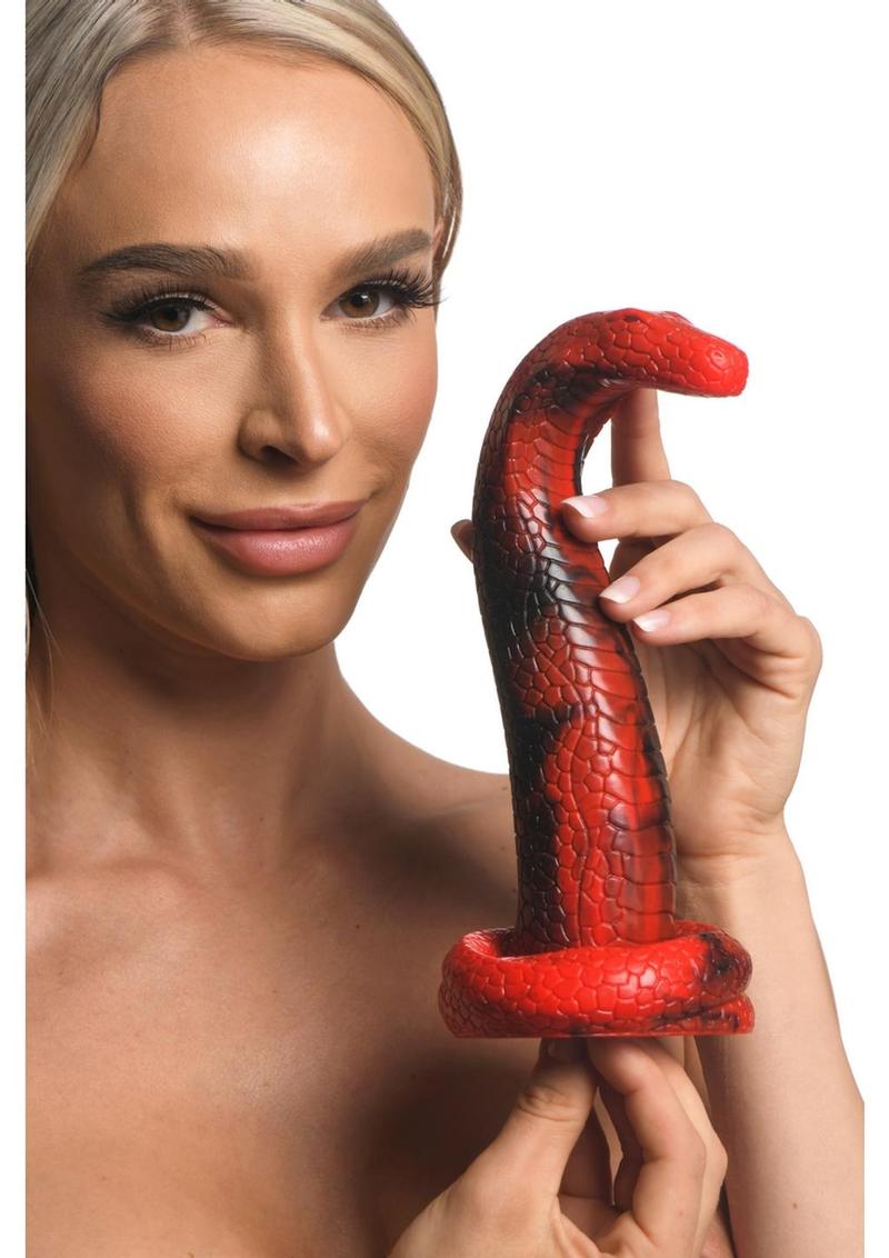 Creature Cocks King Cobra Silicone Dildo - Black/Red