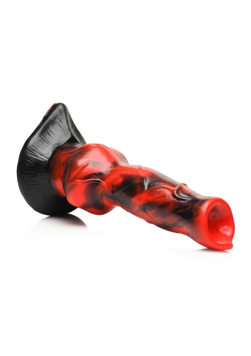 Creature Cocks Vibra Beast Vibrating Silicone Dildo - Black/Red