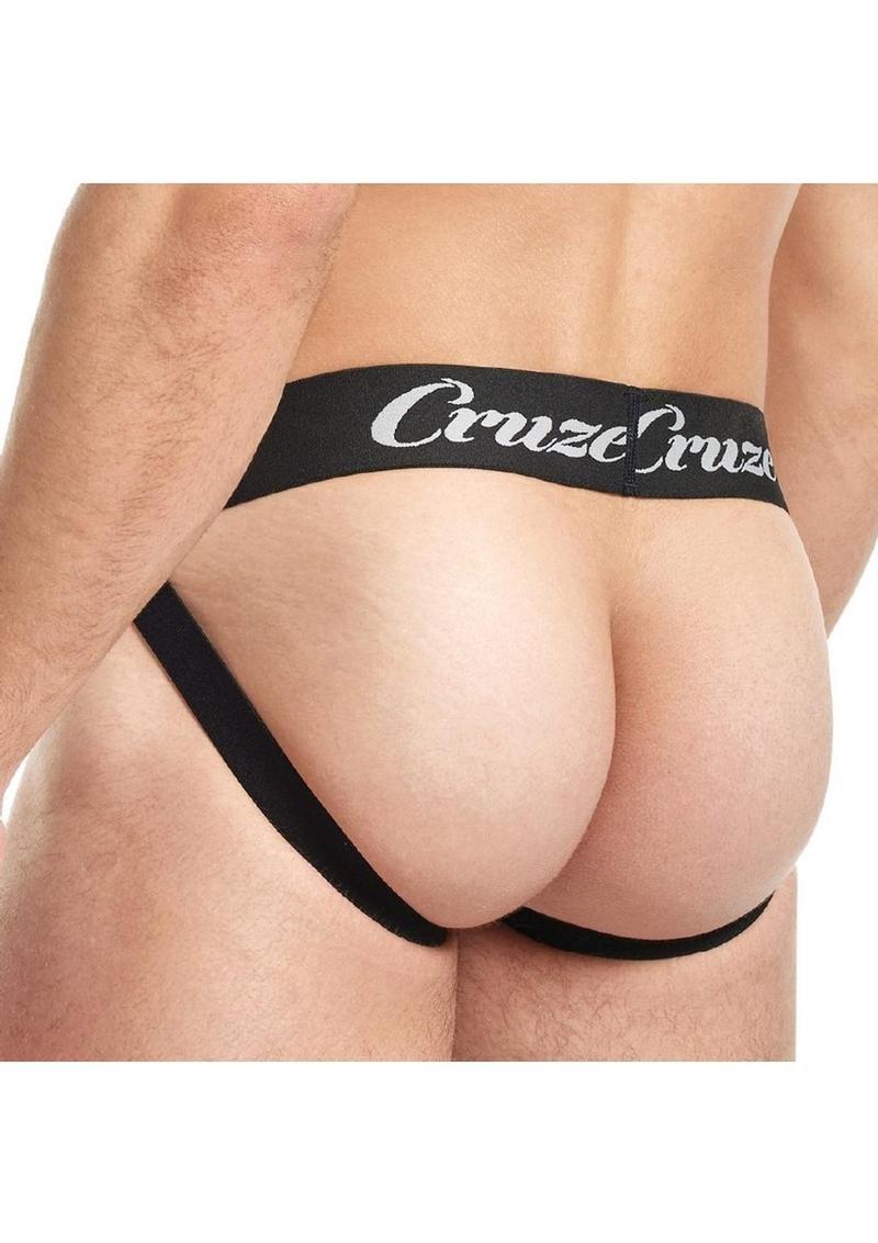 Cruze Buckle Up Zipper Jockstrap - Black - Large/XLarge