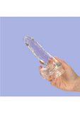 Crystal Addiction Dildo with Balls - Clear - 7in