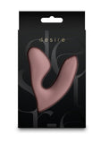 Desire Demure Rechargeable Silicone Wearable Dual Motor Vibrator with Clitoral Stimulator - Caramel