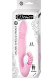 Devine Vibes Orgasm Wheel and Stroker Rechargeable Silicone Dual Vibrator - Pink