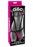 Dillio Strap-On Suspender Harness Set Black with Silicone Dildo