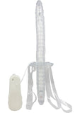 Double Fuk Vibrating Dildo Strap-On - Clear