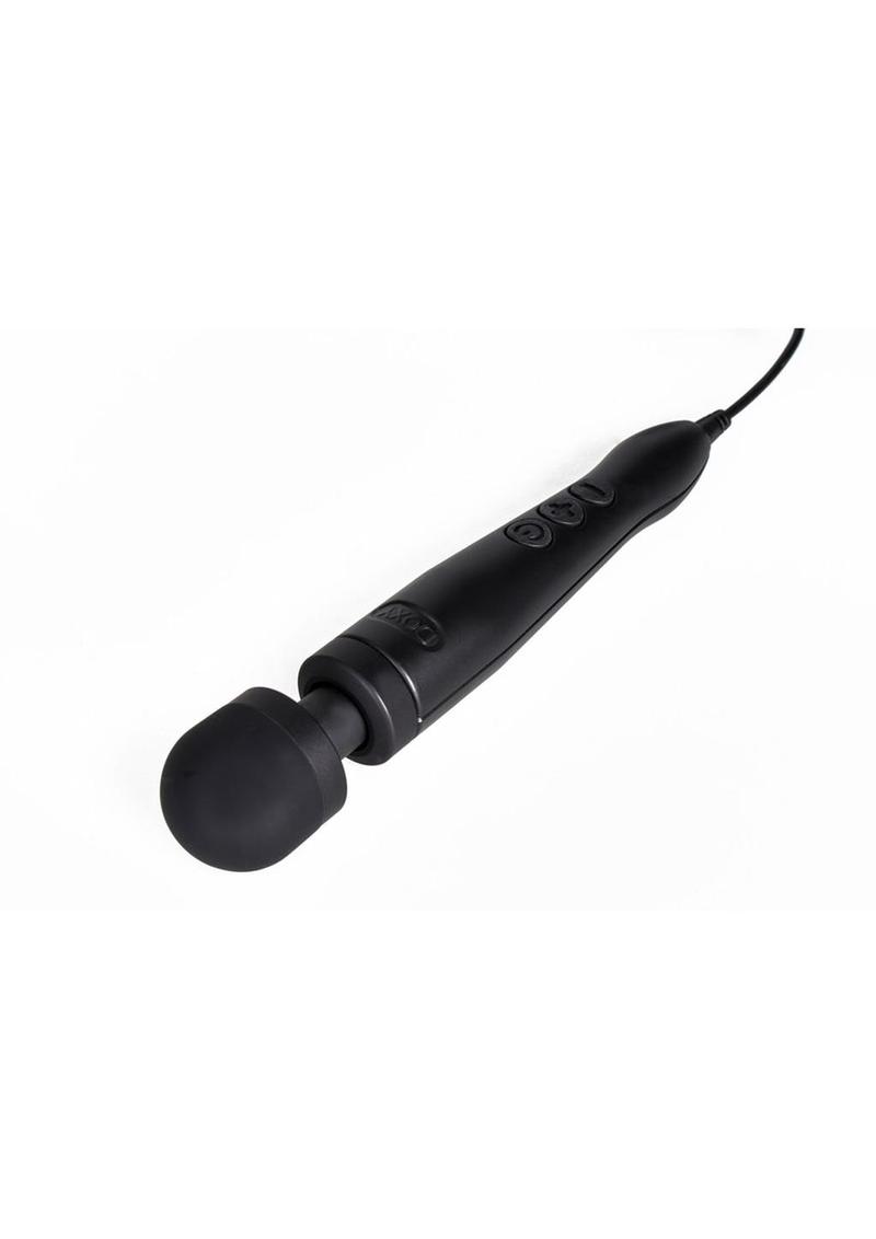 Doxy Number 3 Wand Plug-In Vibrating Body Massager - Black/Matte Black/Metal - Small