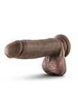 Dr. Skin Glide Self Lubricating Dildo with Balls - Chocolate - 7in