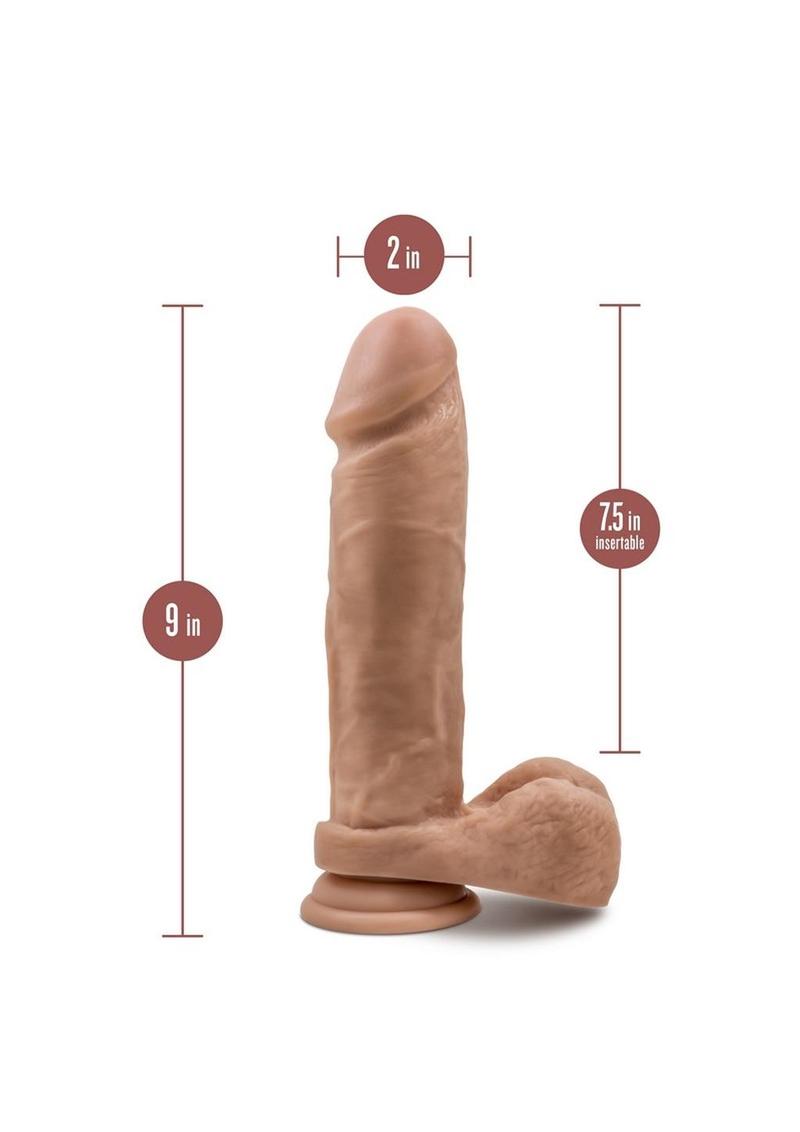 Dr. Skin Silicone Dr. Julian Dildo with Balls and Suction Cup - Caramel - 9in