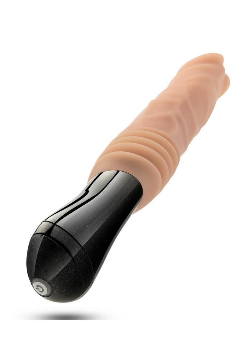 Dr. Skin Silicone Dr. Knight Rechargeable Thrusting Gyrating Vibrating Dildo - Vanilla - 10.5in