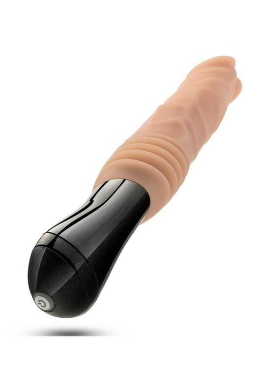 Dr. Skin Silicone Dr. Knight Rechargeable Thrusting Gyrating Vibrating Dildo - Vanilla - 10.5in