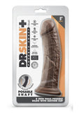 Dr. Skin Plus Thick Posable Dildo with Suction Cup - Chocolate - 8in