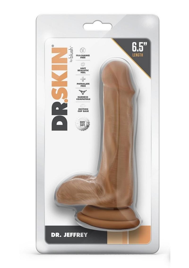 Dr. Skin Dr. Jeffrey Dildo with Balls and Suction Cup - Caramel - 6.5in