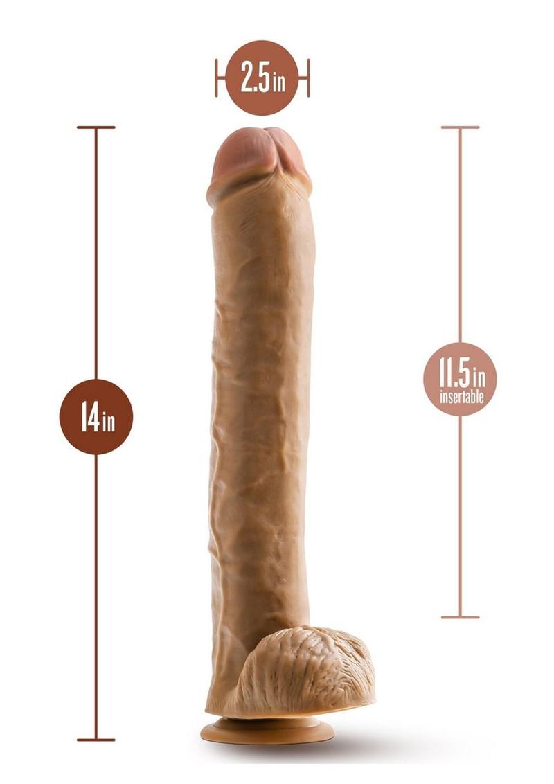 Dr. Skin Dr. Michael Dildo with Balls and Suction Cup - Caramel - 14in