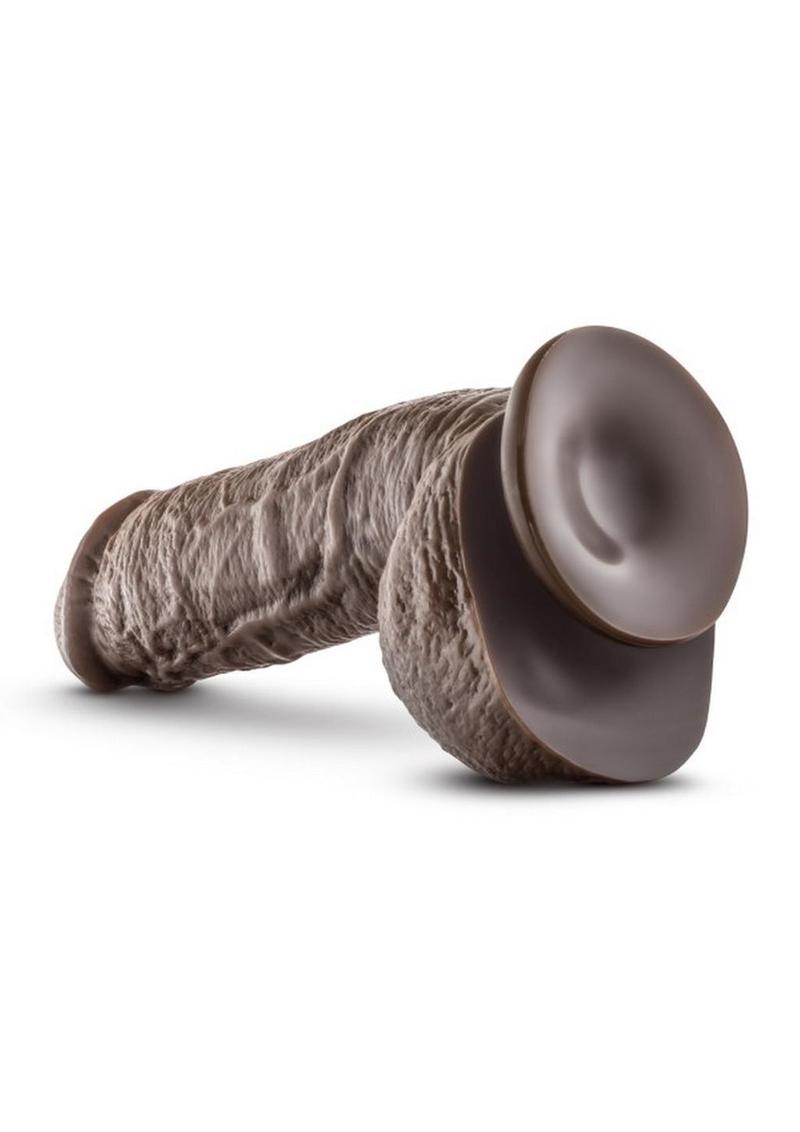 Dr. Skin Mr. D Dildo with Balls and Suction Cup - Chocolate - 8.5in