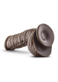 Dr. Skin Mr. D Dildo with Balls and Suction Cup - Chocolate - 8.5in