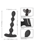 Eclips Slender Beads Silicone Flexible USB Rechargeable Anal Beads Probe Waterproof - Black - 7in