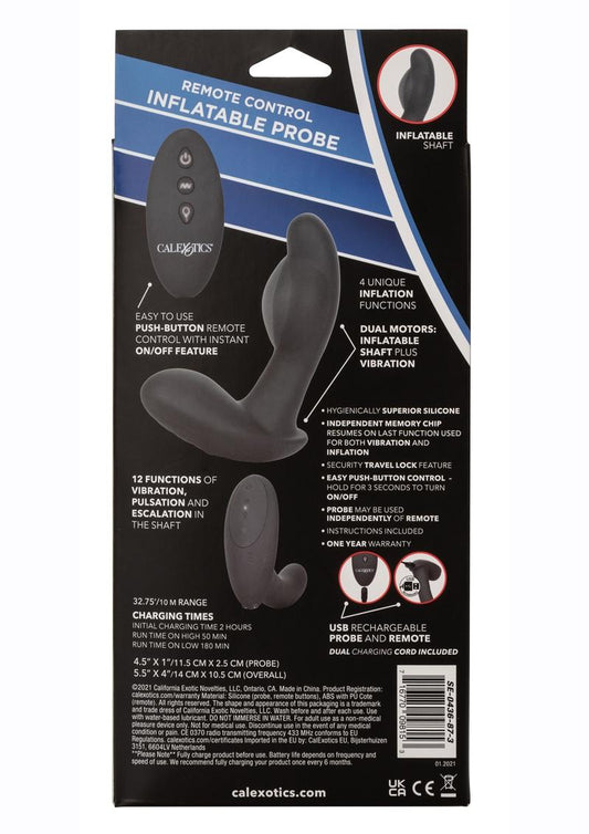 Eclipse Remote Control Inflatable Silicone Anal Probe - Black